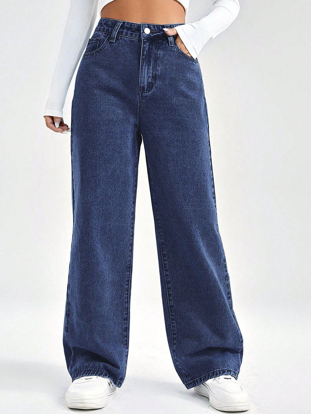 MERCEL Women Wide Leg High-Rise Stretchable Jeans