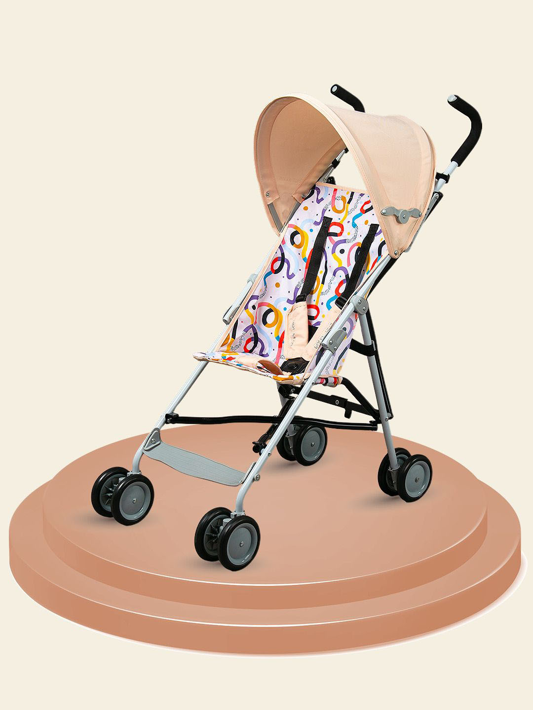 Polka Tots Wave Rider Printed Light Weight Buggy Stroller