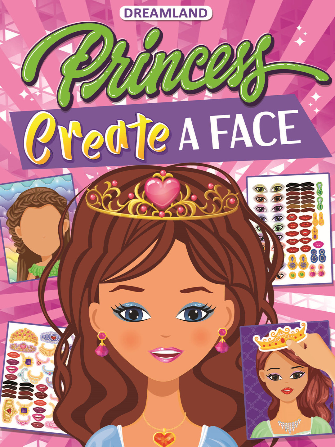Dreamland Princess Create a Face Sticker Book for Kid