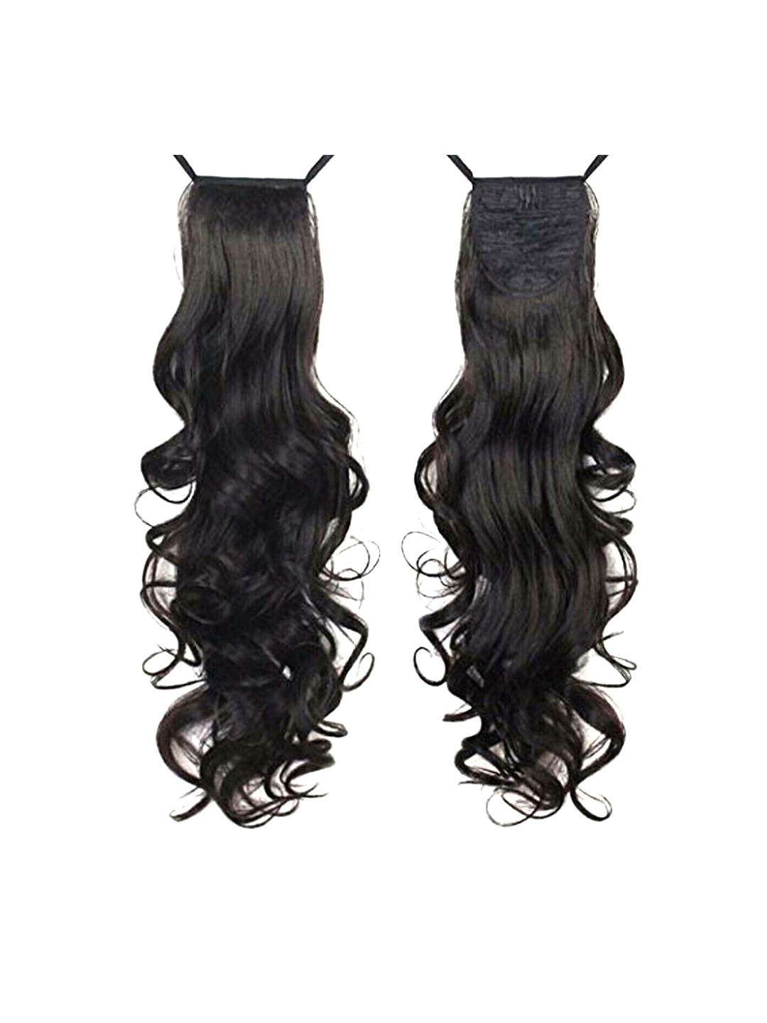 CRIBE Halo Ponytail Ribbon Curly Hair Extension - Black - 22 Inch