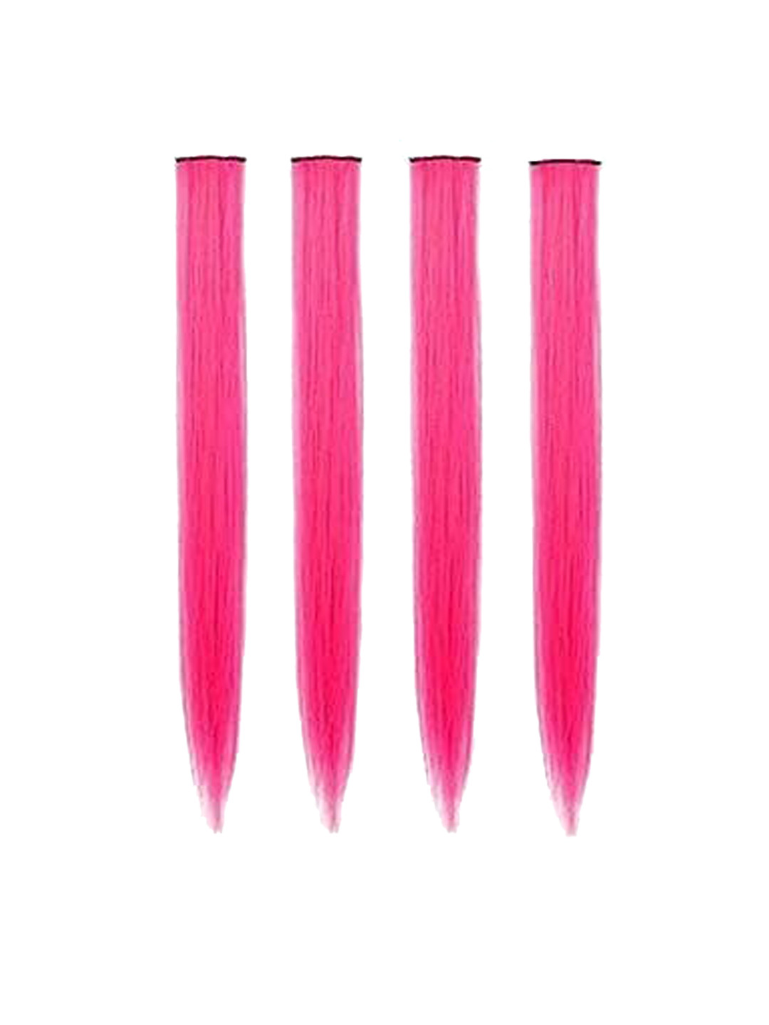CRIBE Set Of 4 Coloured Strand Straight Hair Extension - Pink - 22 Inch
