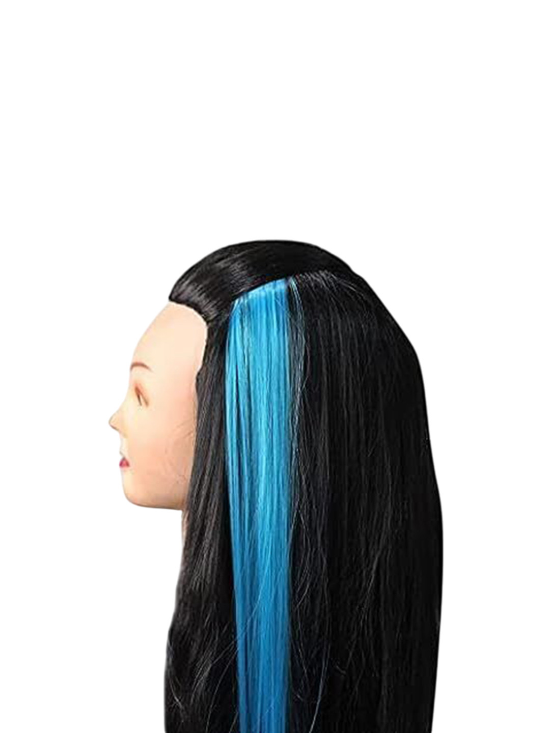 CRIBE Clip-In Straight Colored Strand Hair Extension - Light Blue- 22 Inch