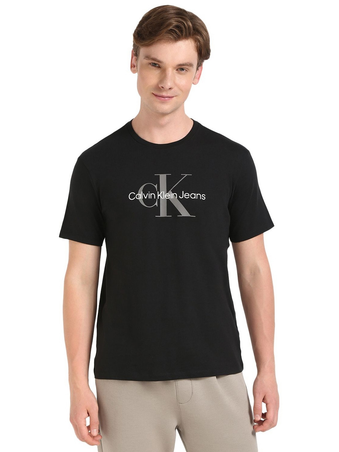 Calvin Klein Jeans Men Typography Printed Round Neck Cotton T-shirt