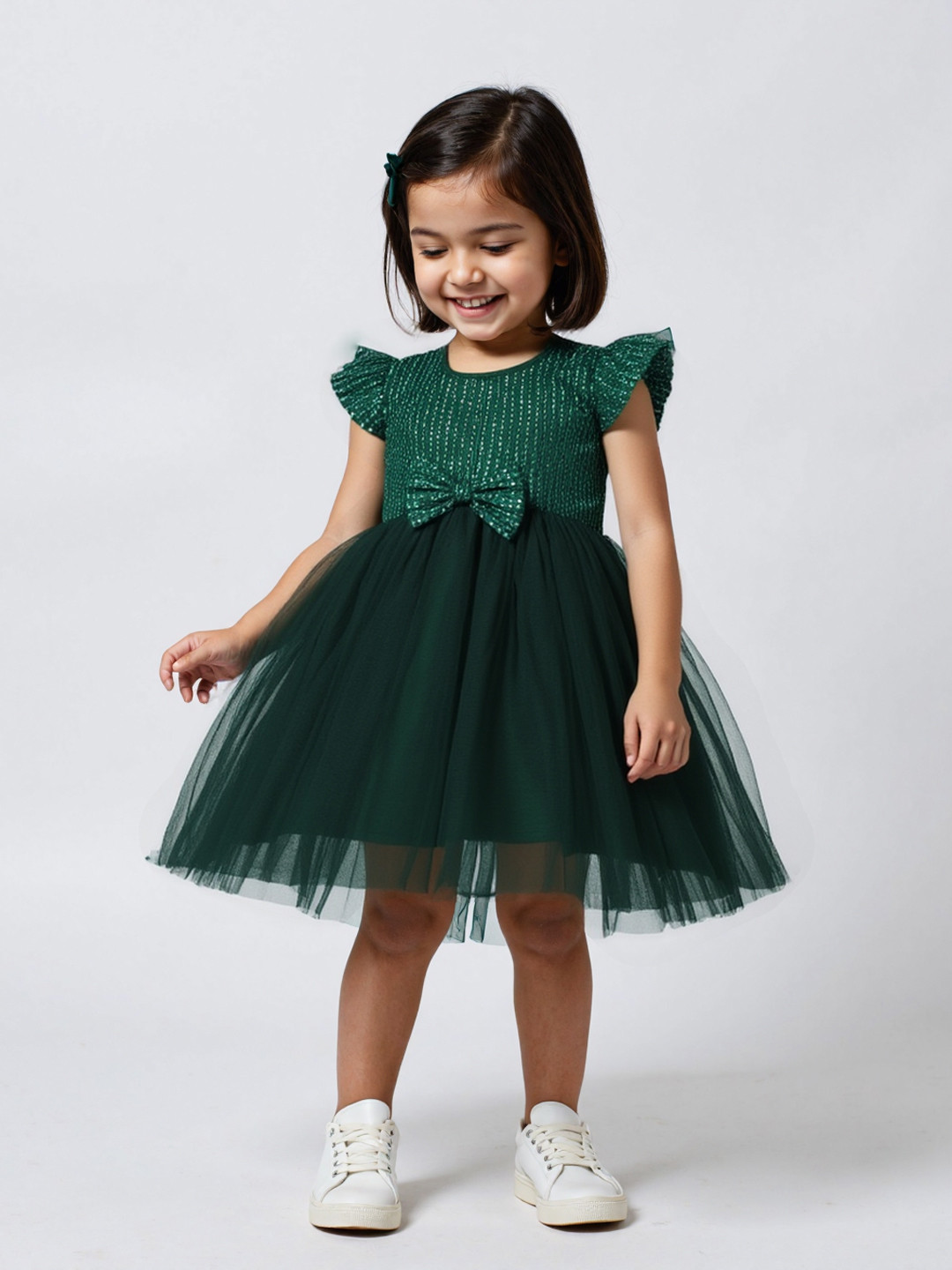 Nauti Nati Girls Sequin Party Dress with Sling Bag