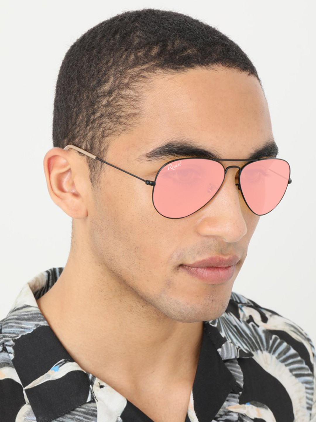 RESIST EYEWEAR Unisex Aviator Sunglasses & UV Protected Lens AIRCRAFTS BLACK PINK CANDY 1