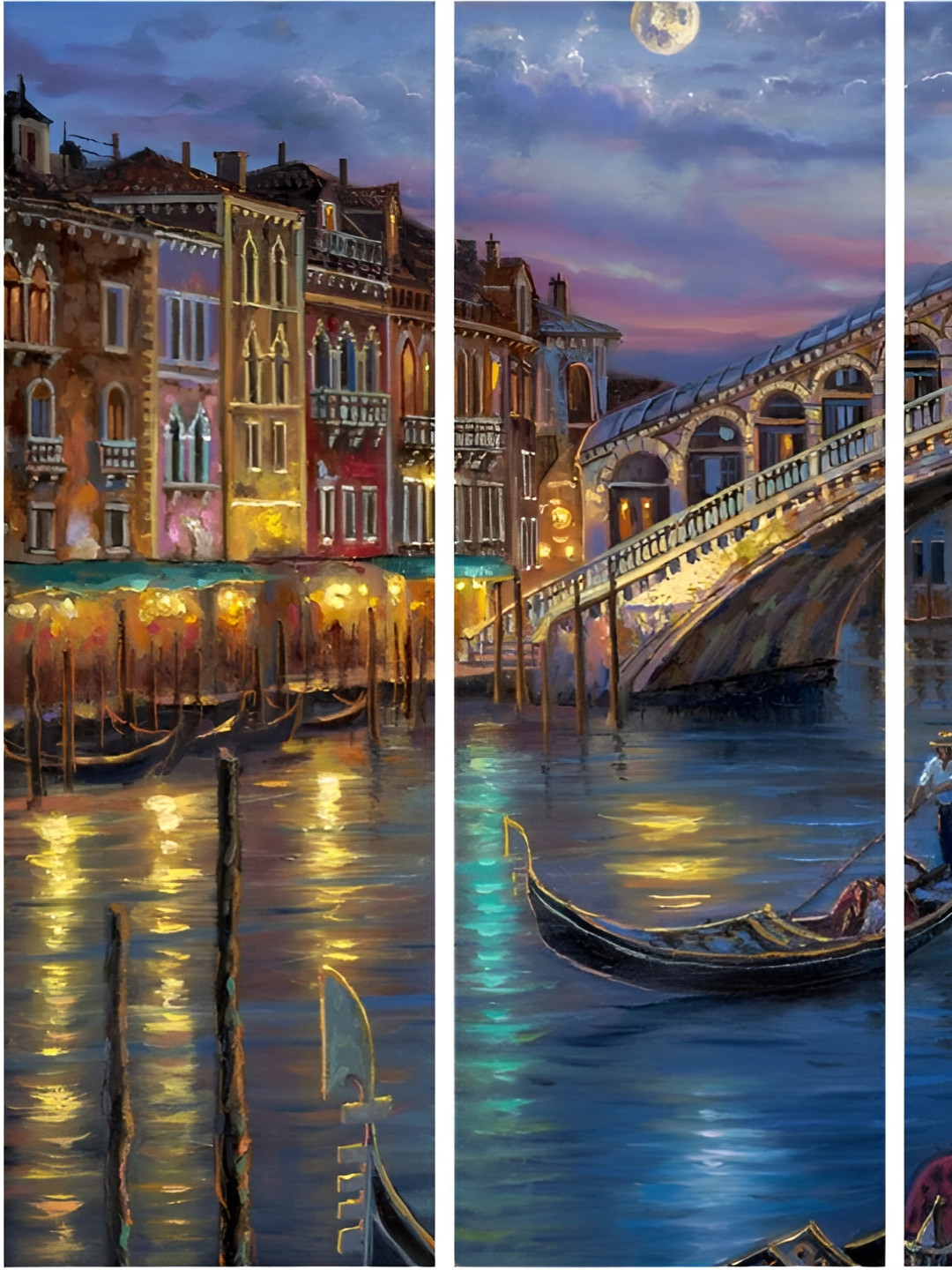 Inephos Blue And Gold-Toned 4 Pieces Printed Vinyl Wall Arts