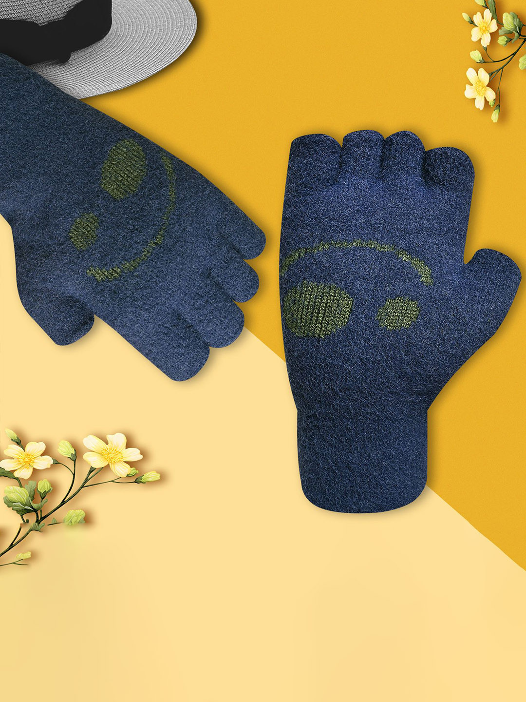 LOOM LEGACY Women Pattern Acrylic Fingerless Gloves