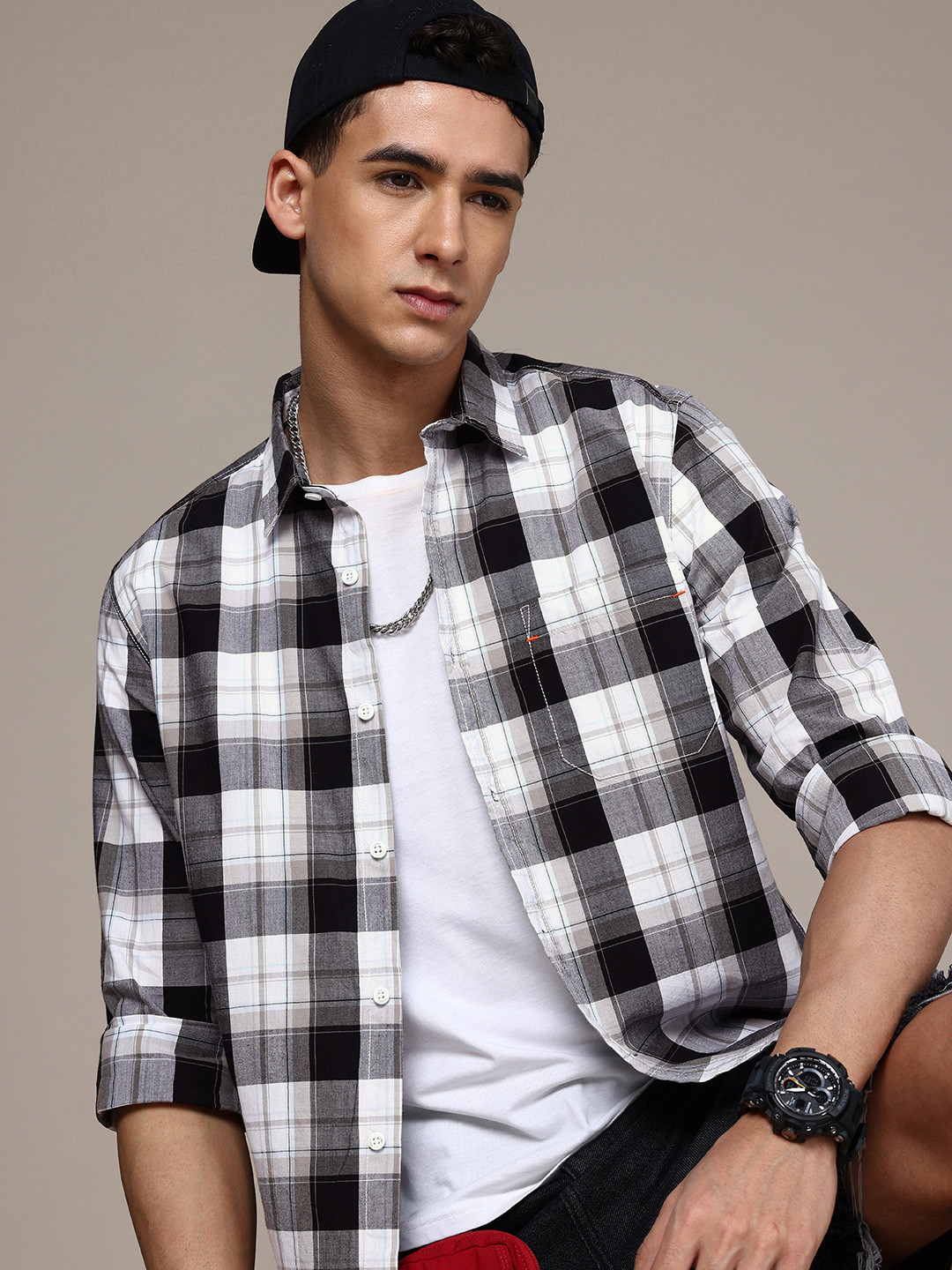 The Roadster Life Co. Checked Pure Cotton Casual Shirt