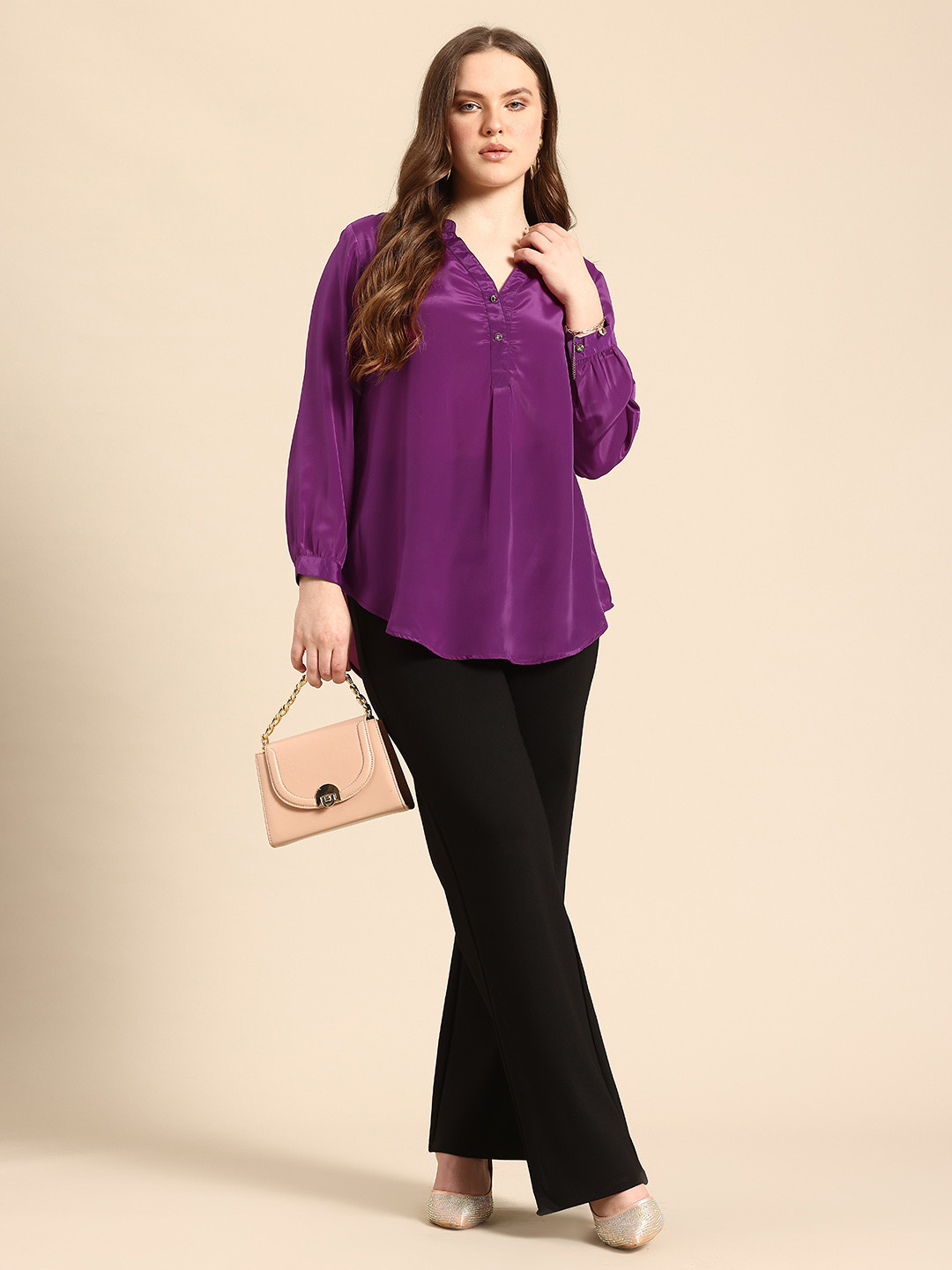 Qurvii Comfort Solid Half Placket Party Shirt