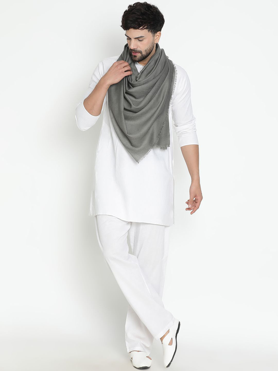 SHINGORA Men Woolen Dobby Shawl