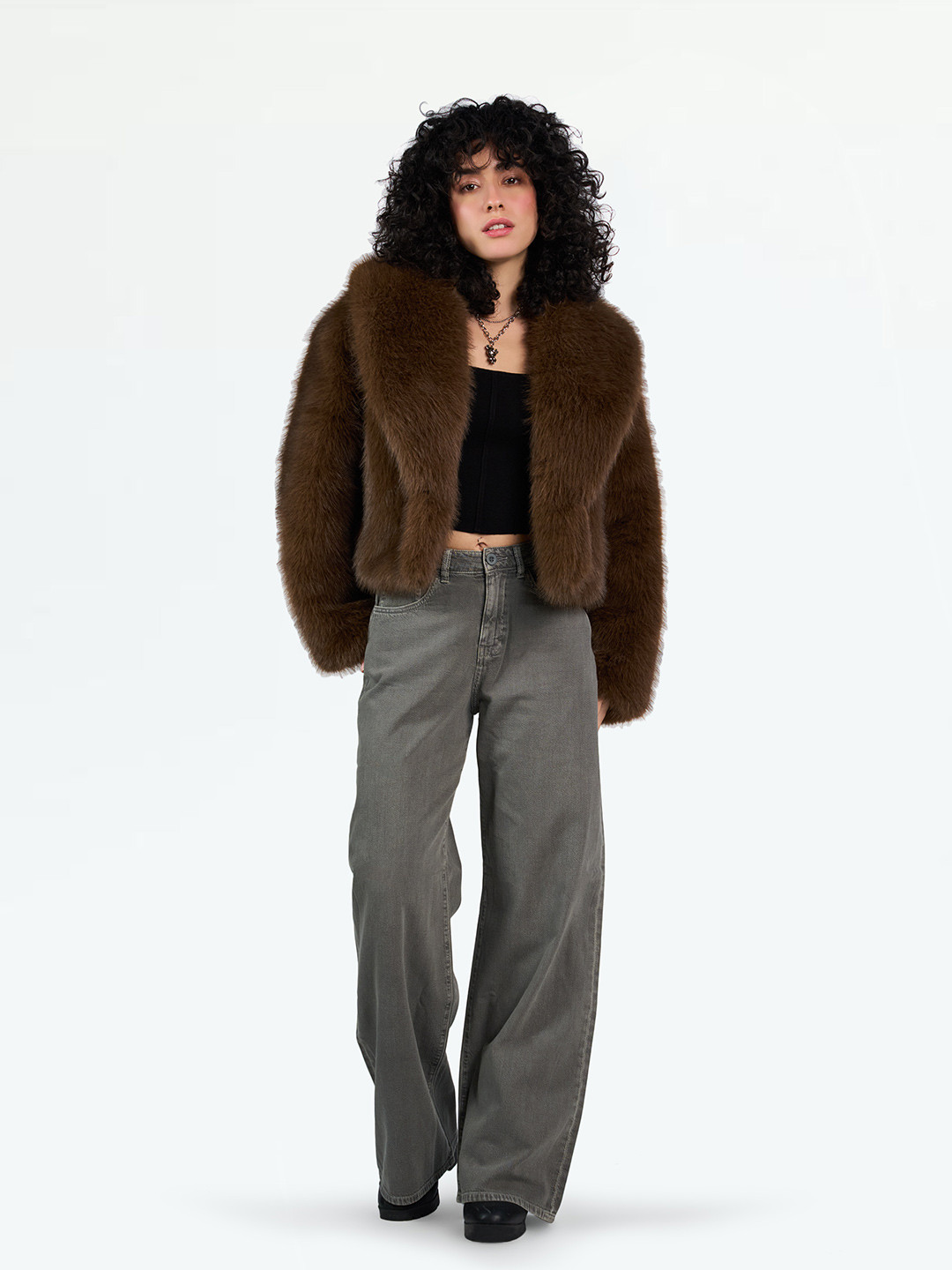 LOVEGEN Women Wide Leg Low Distress Light Fade Jeans