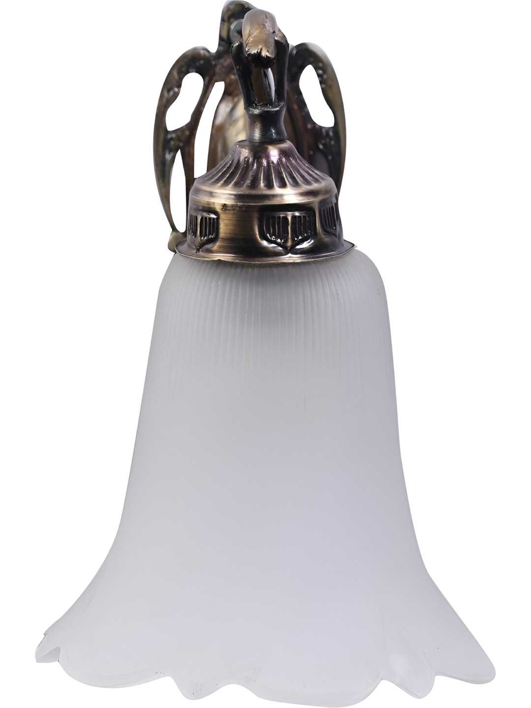 VAGalleryKing Transparent & Metallic Toned Bell Shaped Elephant Design Glass Wall Lamp