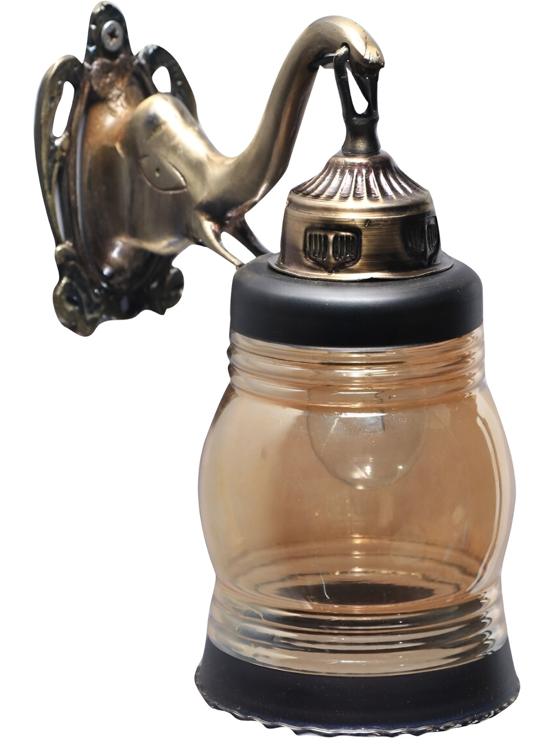 VAGalleryKing Transparent & Black Glass Bell Shaped Wall Lamp