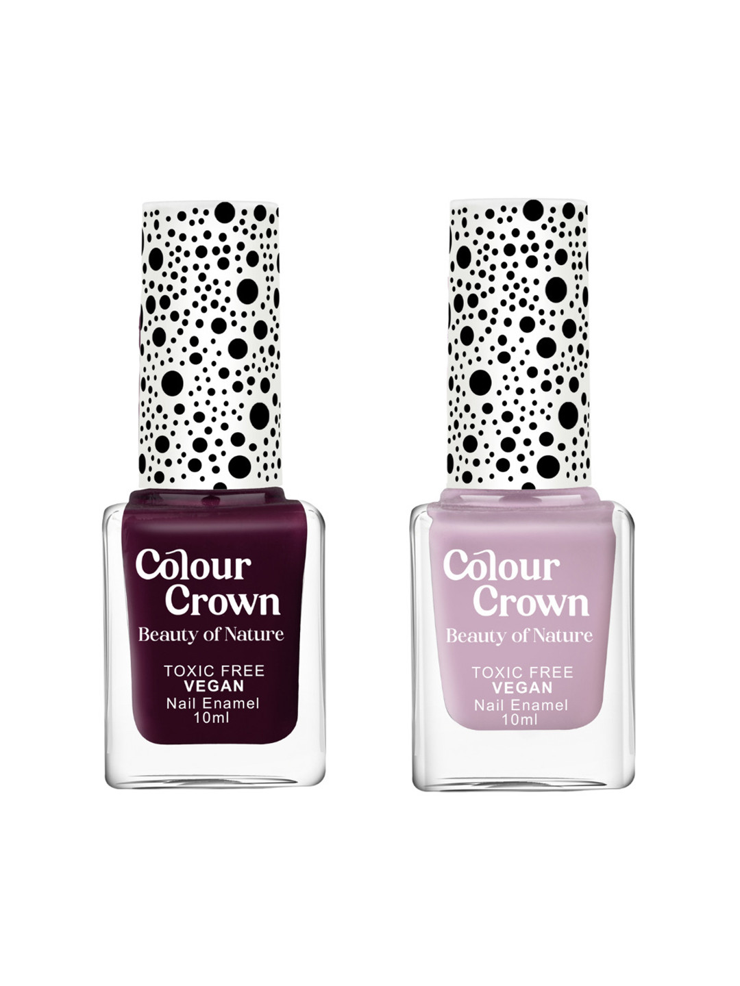 CROWN Beauty Of Nature Set Of 2 Longwear Glossy Nail Polish- 10 ml Each - Berry Blush