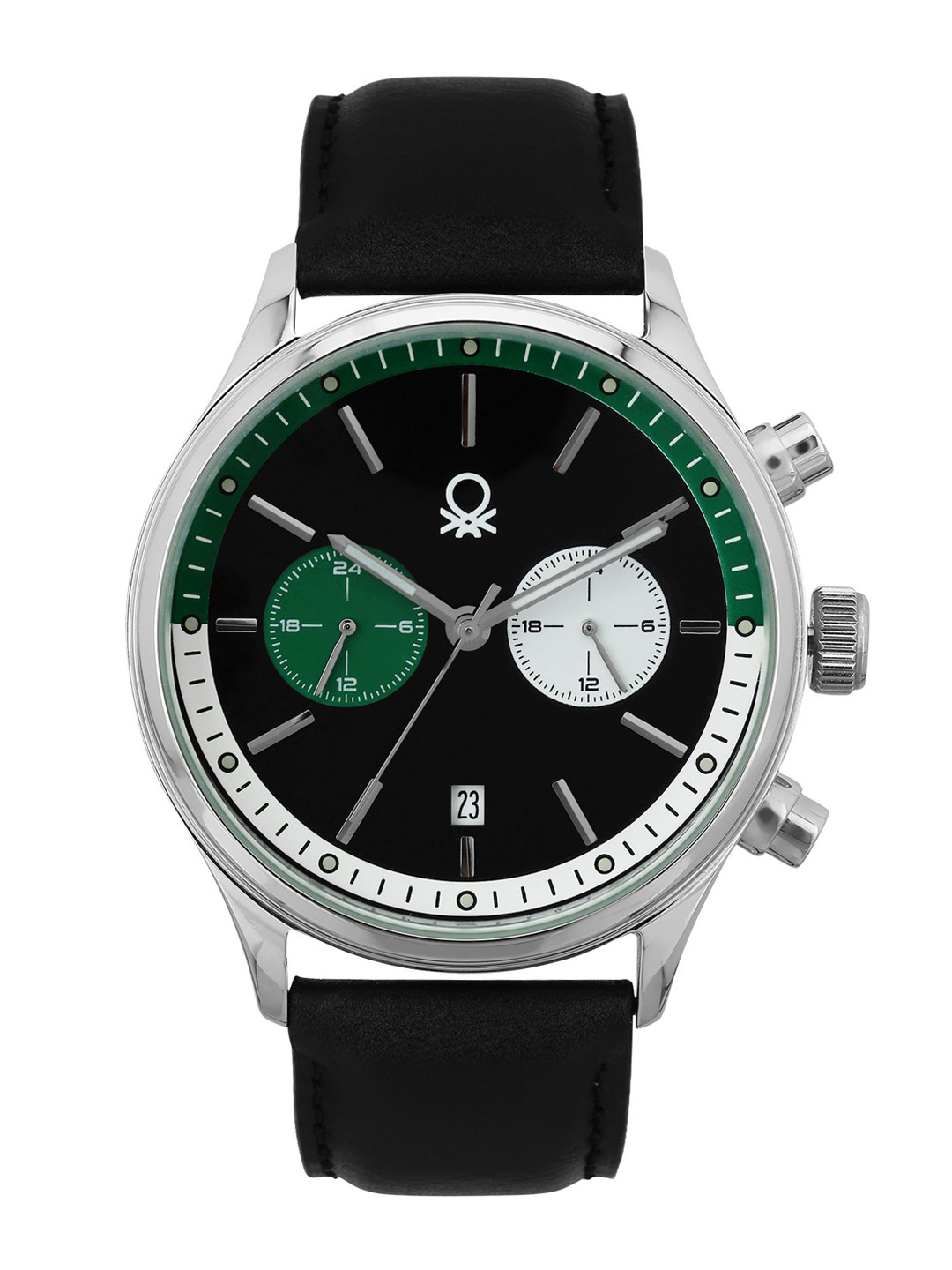 United Colors of Benetton Men Patterned Dial & Leather Straps Analogue Watch UWUCG2401