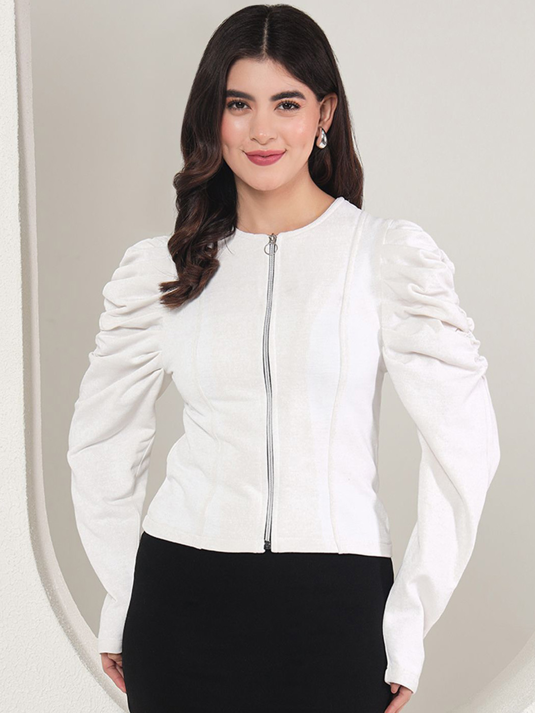 BAESD Women Collarless Solid Casual Lightweight Tailored Jacket