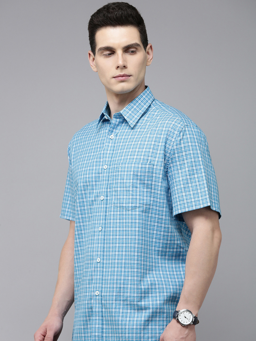 ColorPlus Classic Fit Checked Pure Cotton Casual Shirt