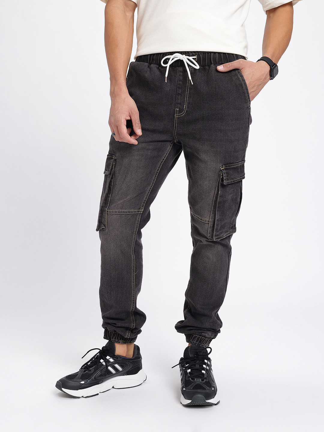 glitchez Men Jogger Dark Shade Jeans