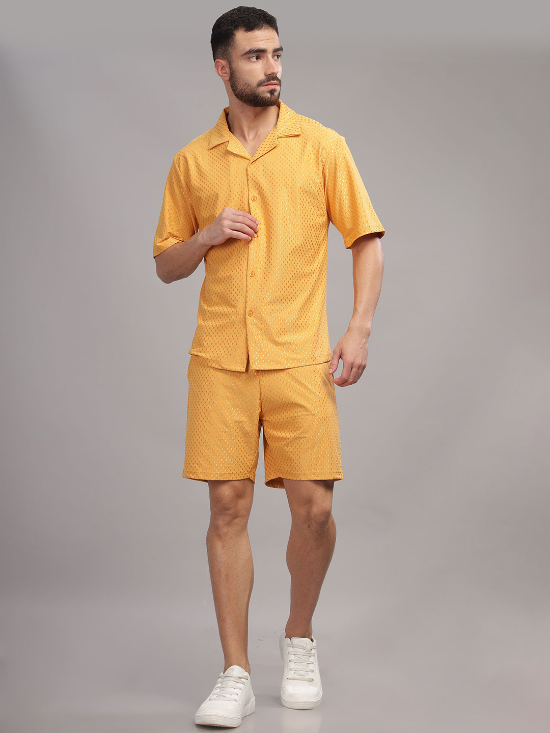 TRIBE Woven Design Short Sleeves Shirt With Shorts