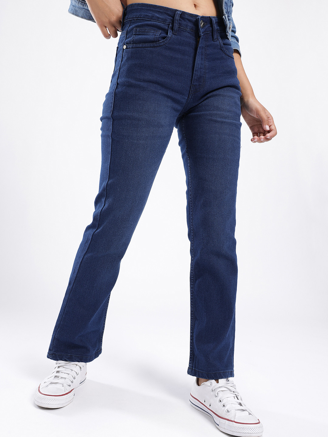 glitchez Women Dark Shade Straight Light Fade Stretchable Jeans