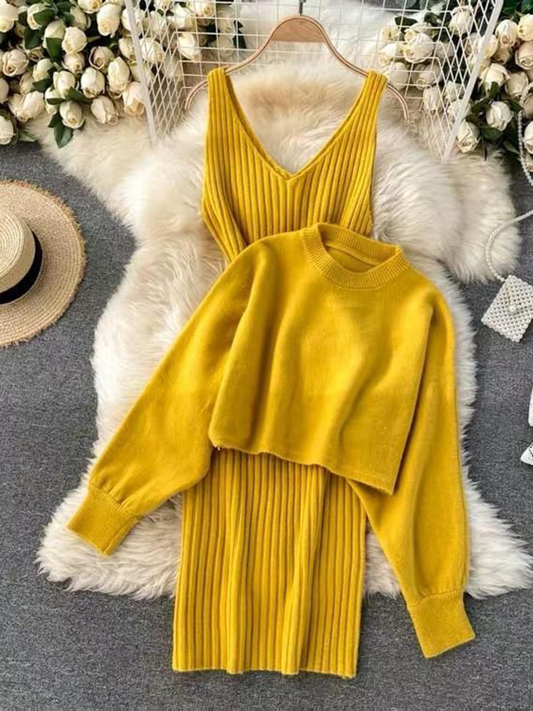 Miss Mosa By Akanksha  Women Yellow Calisto Coord Set