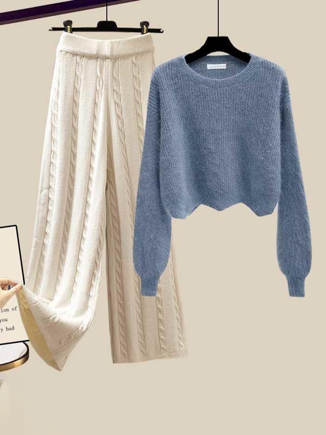 Miss Mosa By Akanksha  Women Blue Meraki Woolen Coord Set