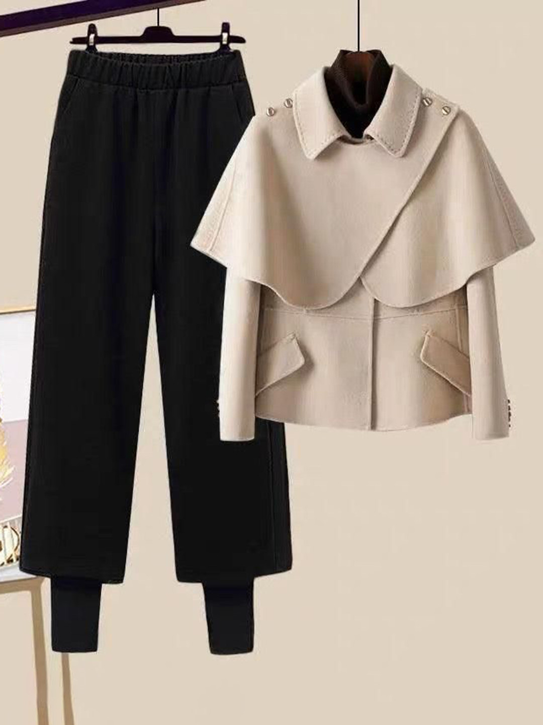 Miss Mosa By Akanksha  Women Beige Luxury Collection Heti Coord Set