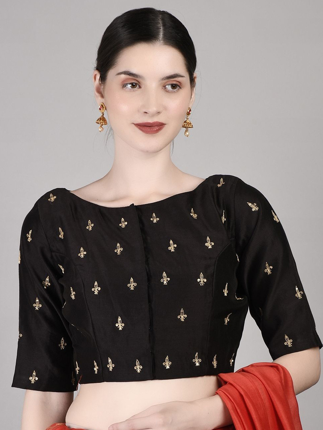 PALASH Embroidered Boat Neck Saree Blouses