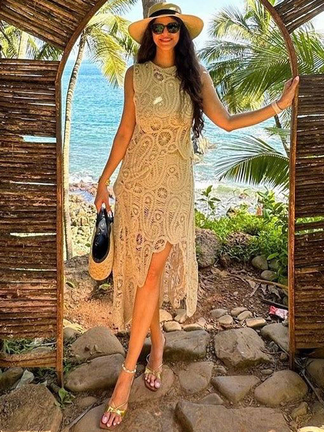 Miss Mosa By Akanksha  Women White Tropez Crochet Holiday Coord - Resortwear