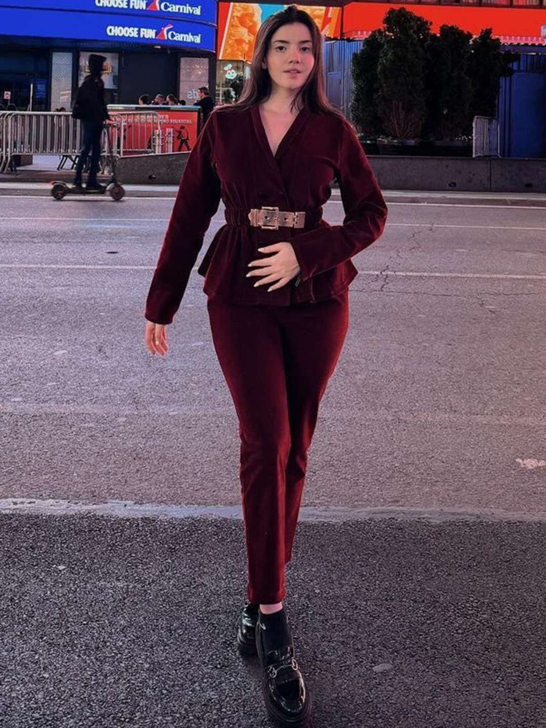 Miss Mosa By Akanksha  Women Maroon Murphy Luxury Coord Set