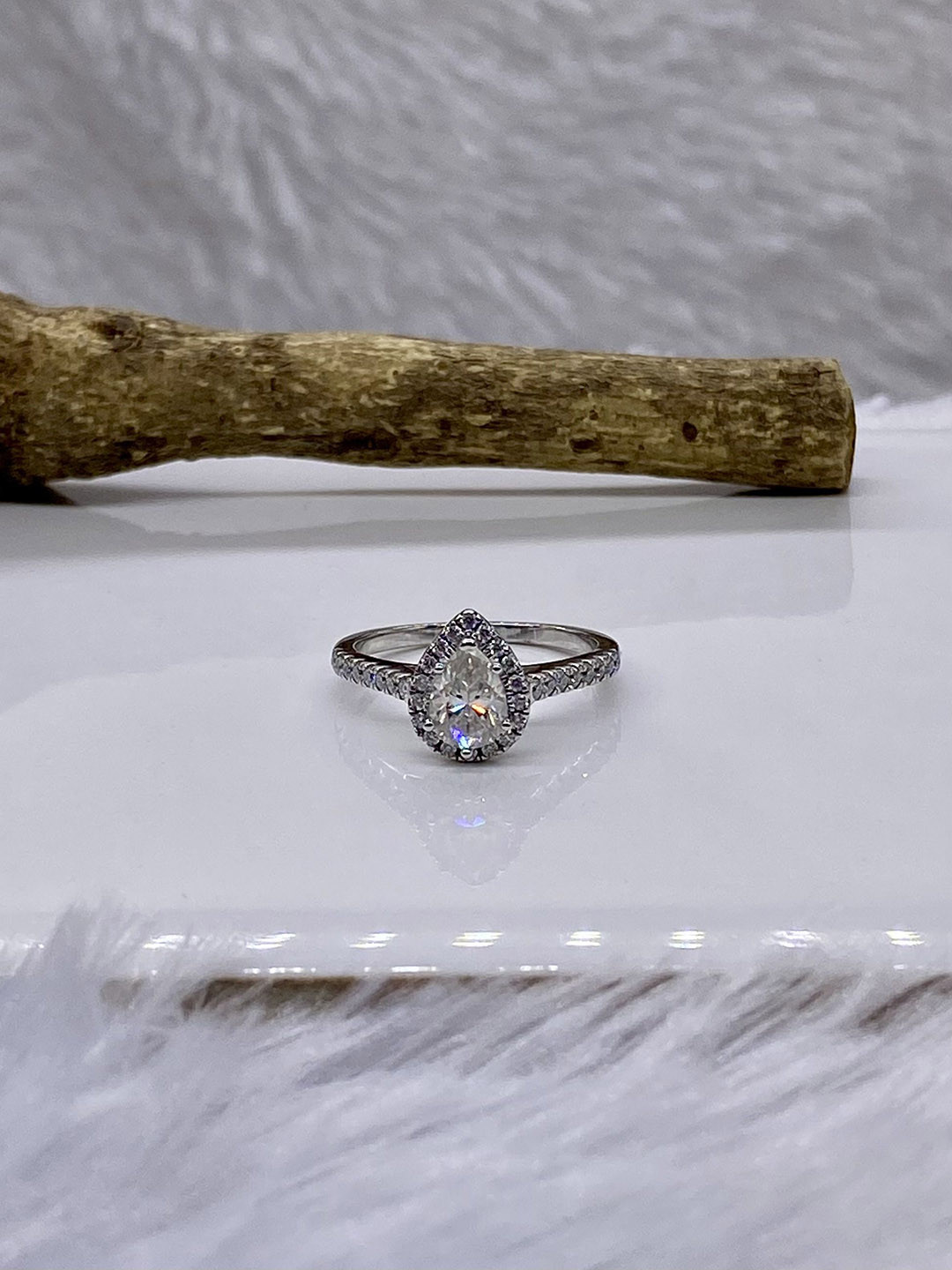 Cutiefy By Fiona diamonds Celindra Moissanite 925 Sterling Silver-Plated Stone Finger Ring
