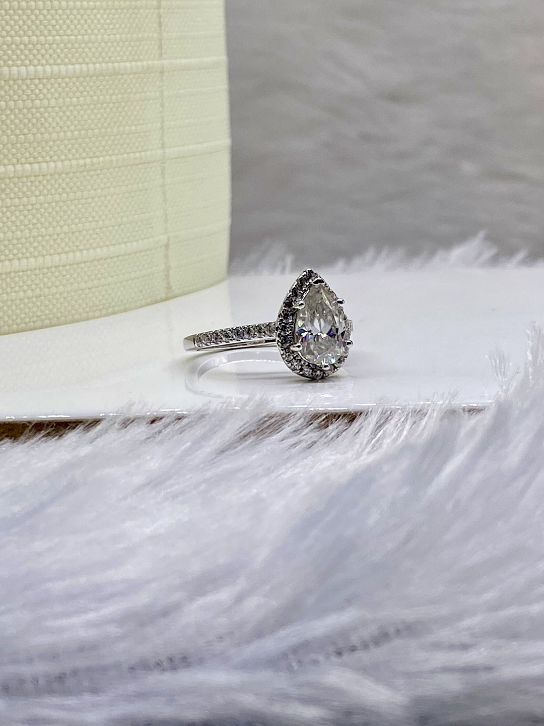 Cutiefy By Fiona diamonds Selvianne Moissanite 925 Sterling Silver-Plated Finger Ring