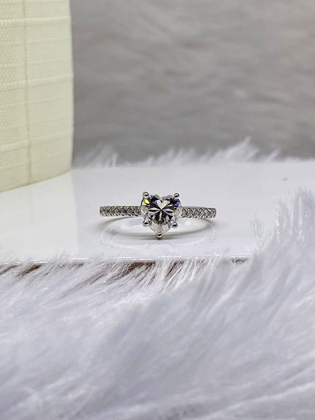 Cutiefy By Fiona diamonds Perlisse Moissanite 925 Sterling Silver-Plated Stone Ring