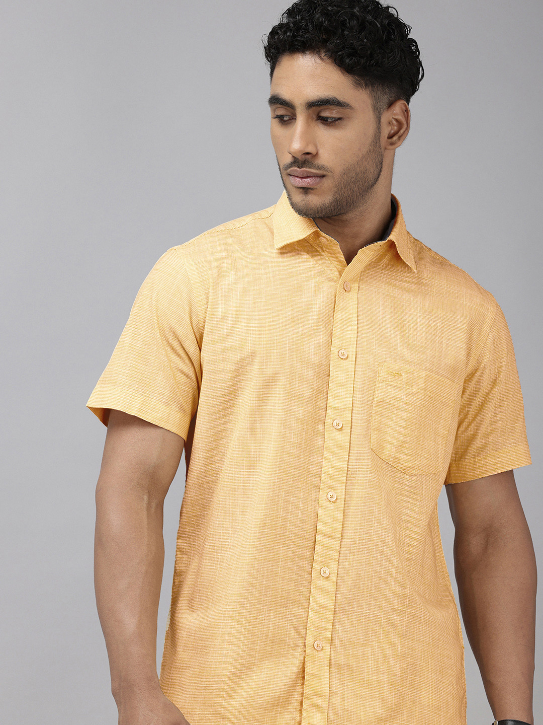 ColorPlus Pure Cotton Self Design Textured Casual Shirt