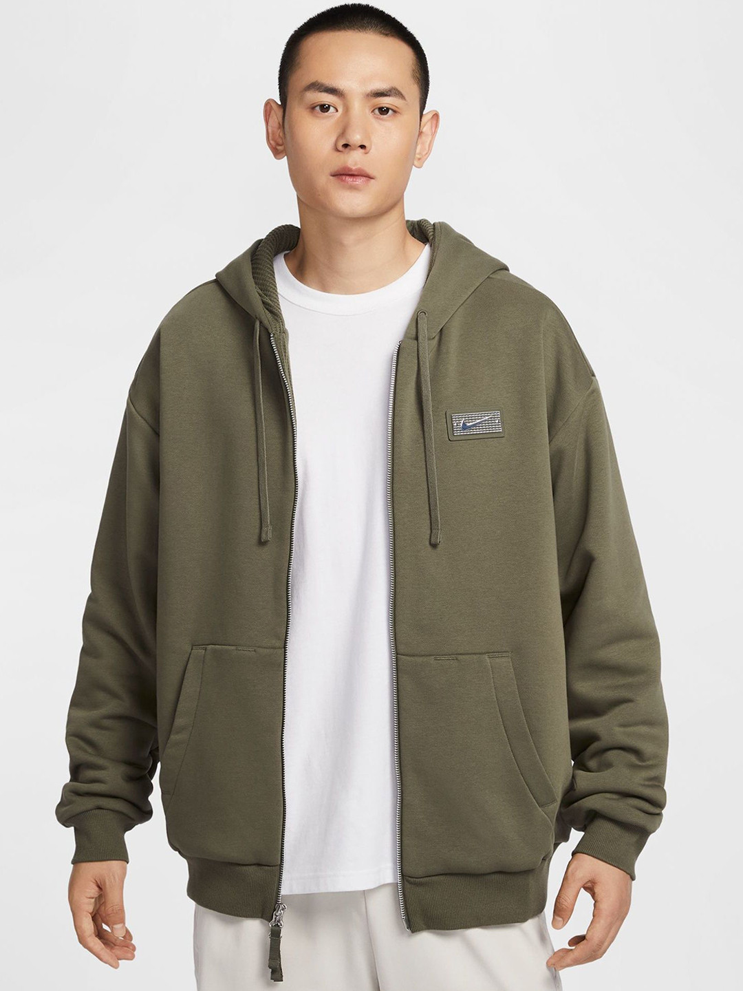 Nike Men Hooded Solid Cotton Sport Jacket