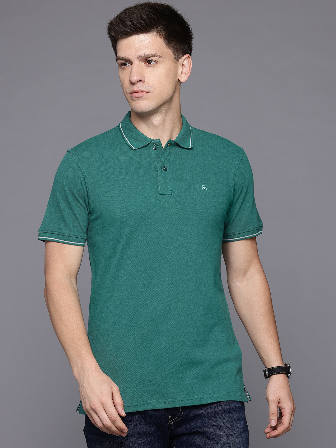 Raymond Men Polo Collar Pure Cotton T-shirt