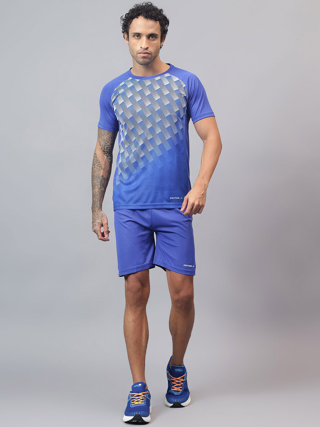 VECTOR X Men Printed Round Neck T-Shirt With Shorts Co-Ords