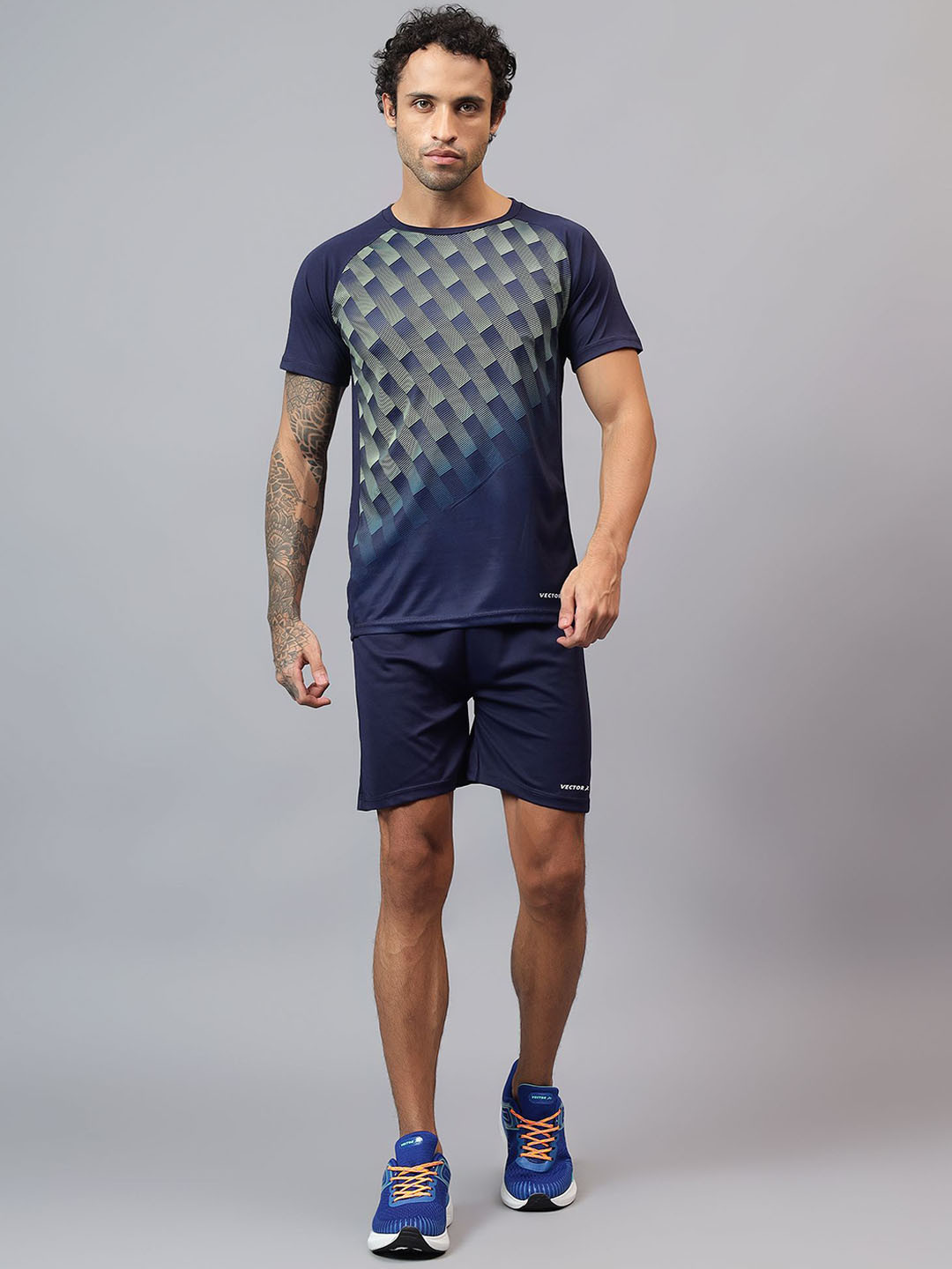 VECTOR X Printed Round Neck T-Shirt With Shorts Co-Ords