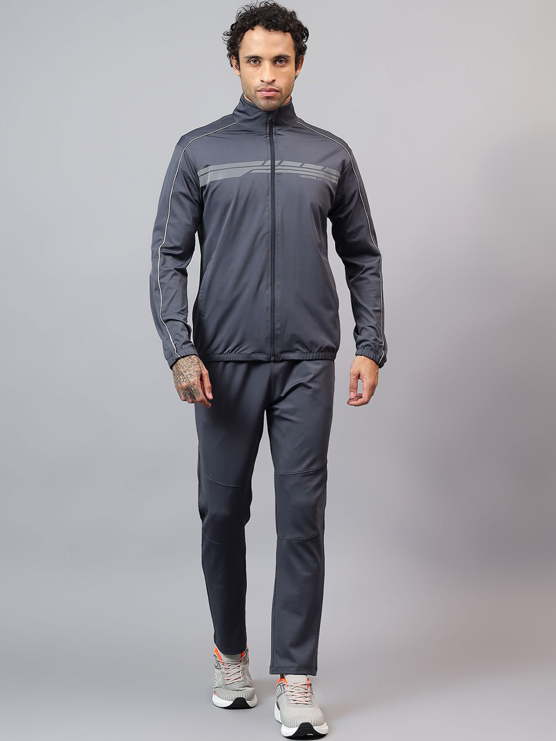VECTOR X Men Zipper Mock Collar Tracksuits