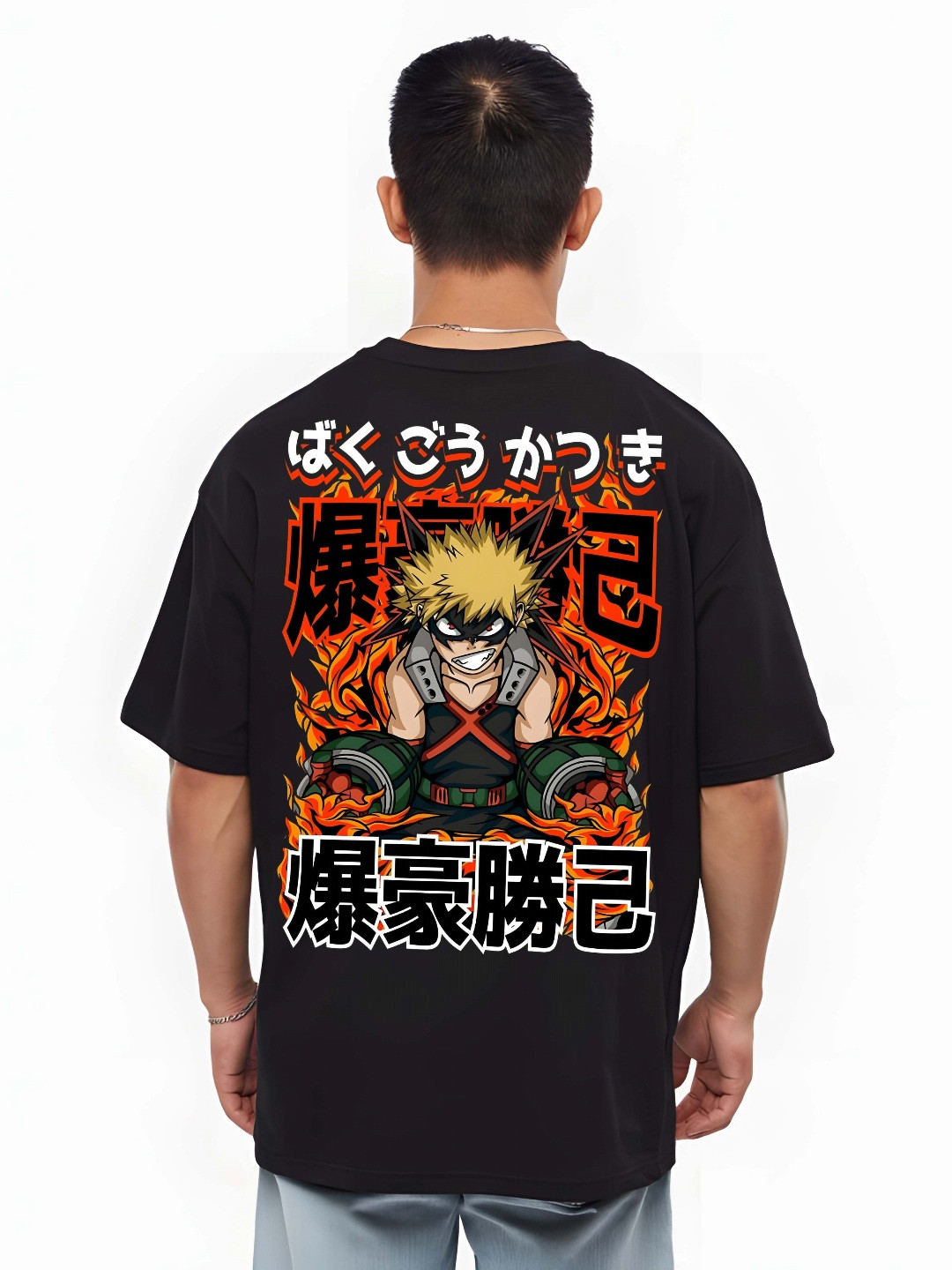 KAIDO Anime Printed Round Neck Pure Cotton Oversized T-shirt