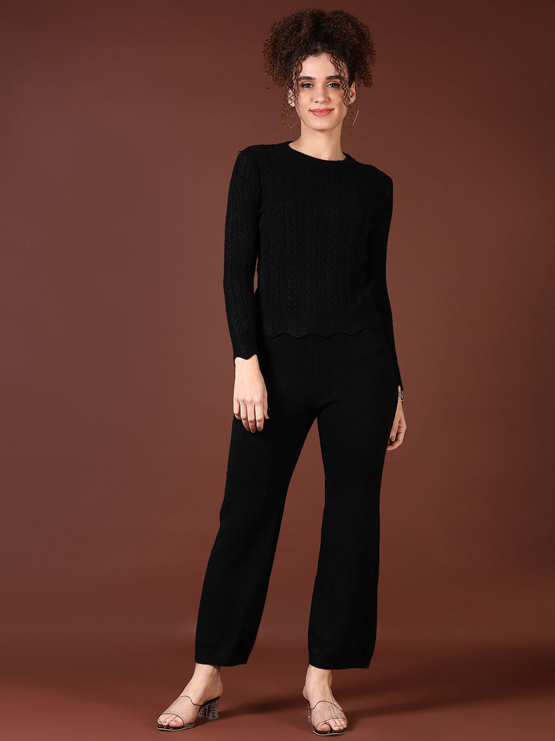 V-Mart Self Design Long Sleeves Sweatshirt With Trouser