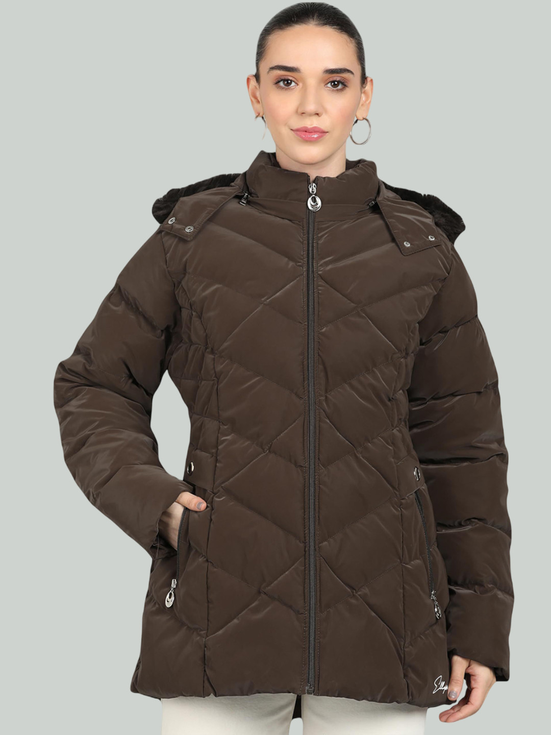 ELLIPSE Women Hooded Padded Longline Jacket