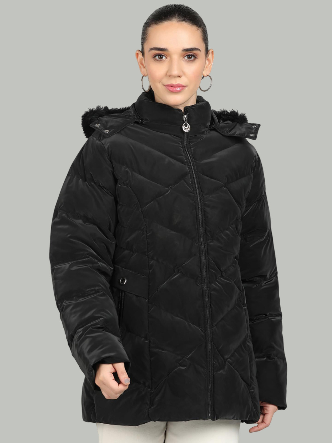 ELLIPSE Women Hooded Padded Longline Jacket