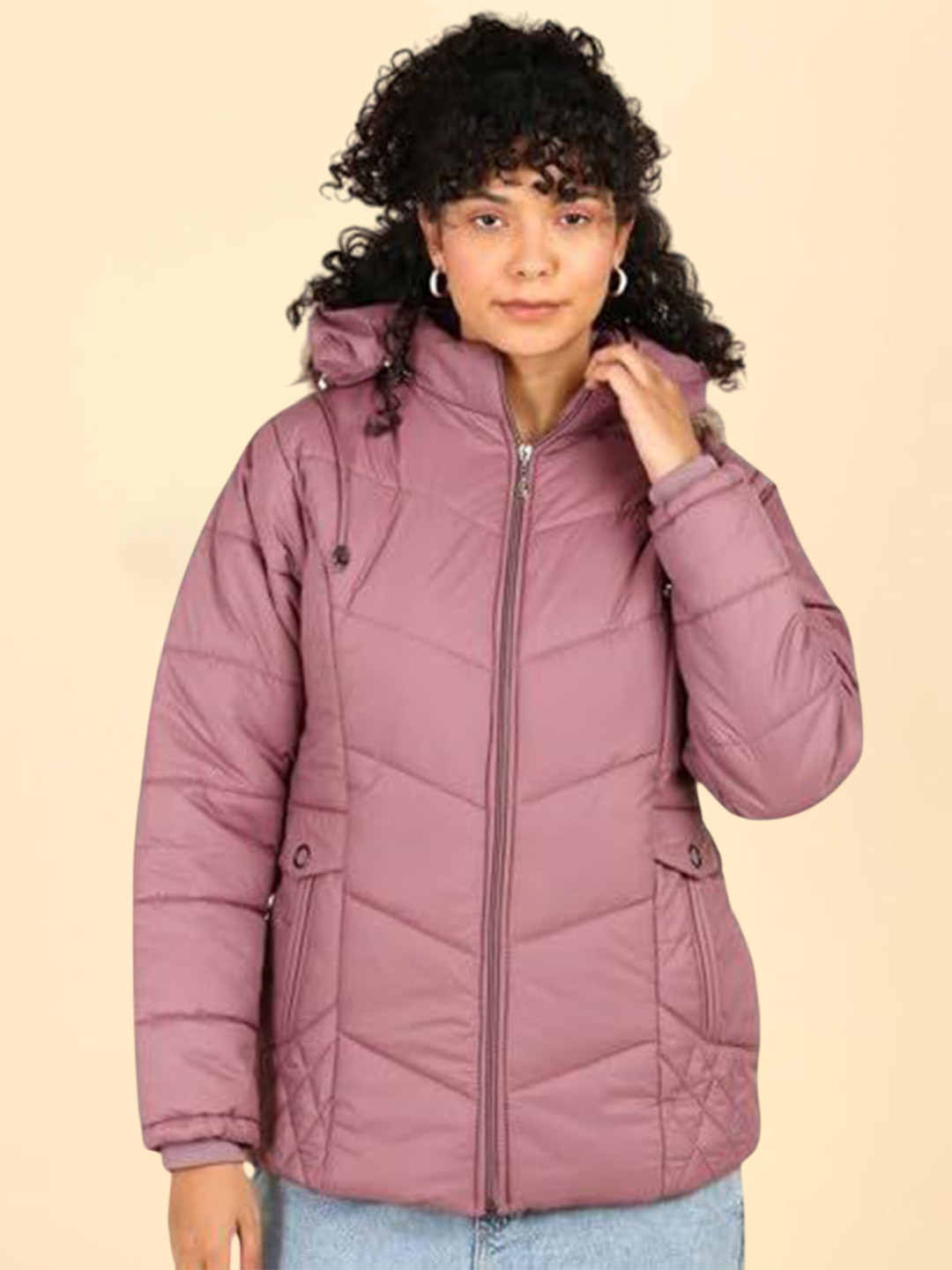 ELLIPSE Women Hip Length Hooded Padded Jacket