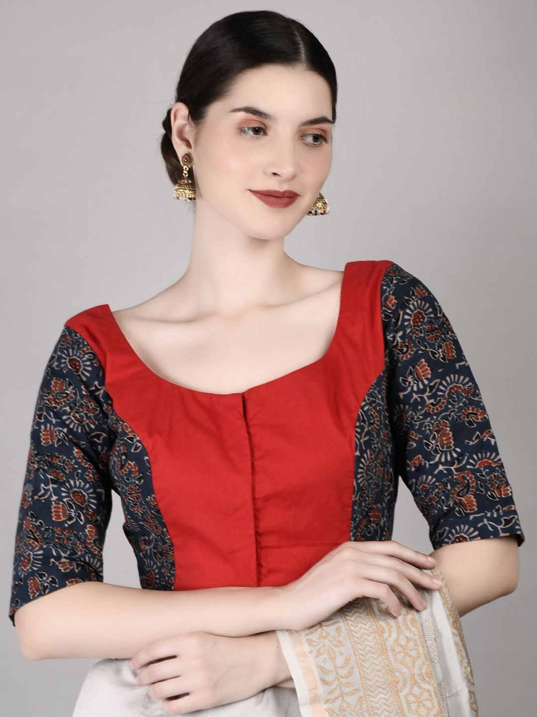 PALASH Hand Embroidered Boat Neck Blouse