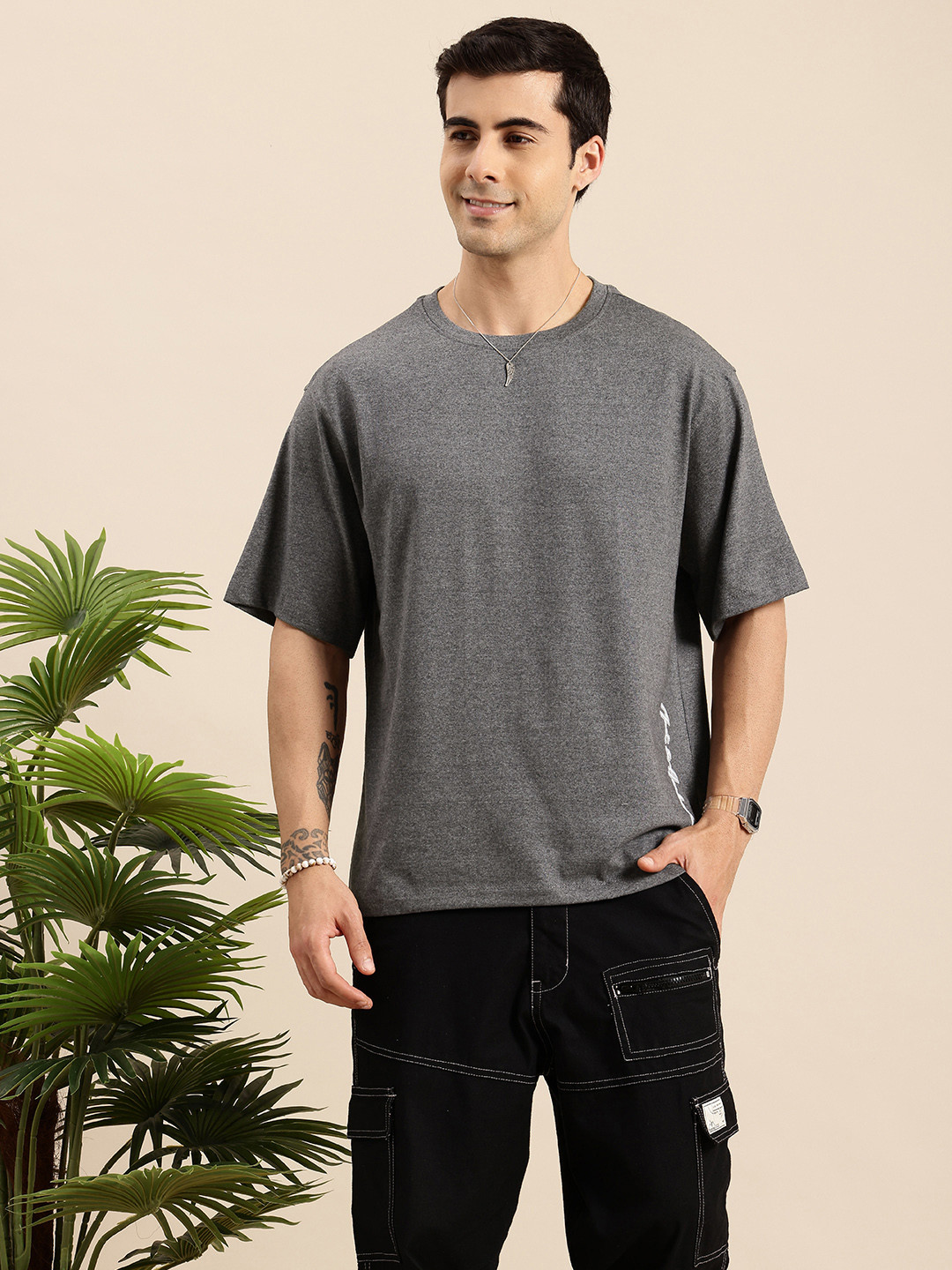 Mast & Harbour Oversized Round Neck T-shirt