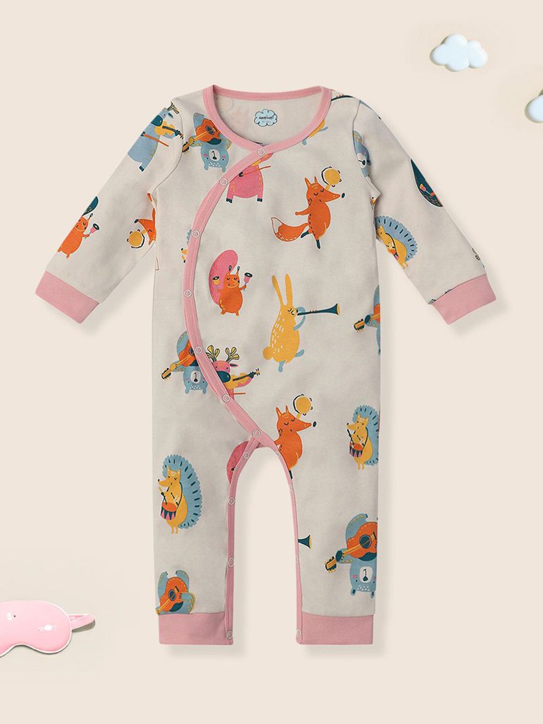 Nauti Nati Infants Animal Print Soft 100% Cotton Sleepsuit