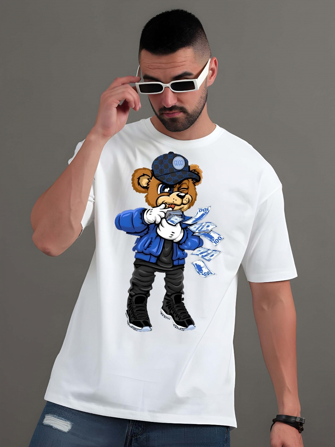KAIDO Men Graphic Printed Round Neck Pure Cotton Relaxed Fit T-shirt