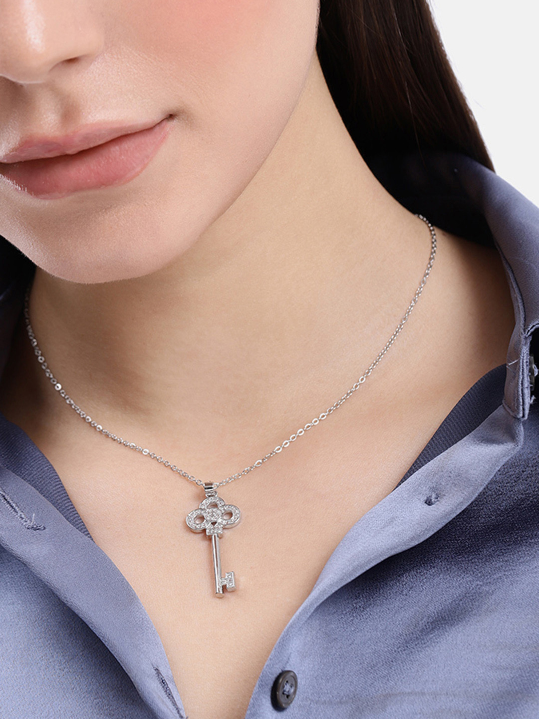 DressBerry Chain Silver Toned Chain and Pendant