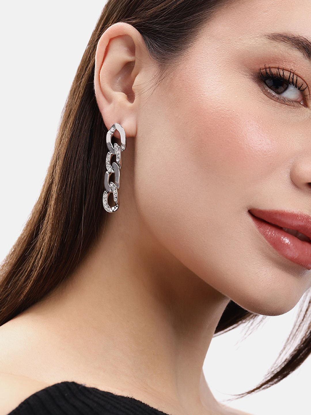 DressBerry Geometric Loop Drop Earrings